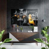 Marilyn, Elvis, Humphrey, James Brushed Aluminium Dibond Wall Art.